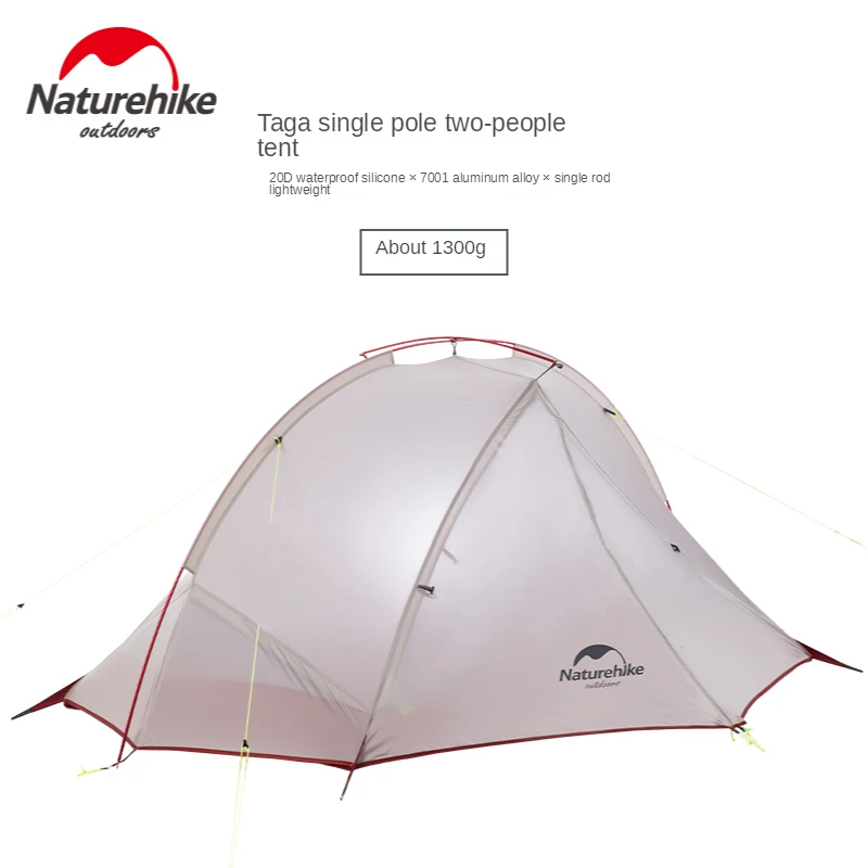 Naturehike  Ultralight Tagar Two-people Tent  20D Nylon Single Pole Outdoor Waterproof Camping Tent 1.3 KG Not Include Footprint ► Photo 2/5