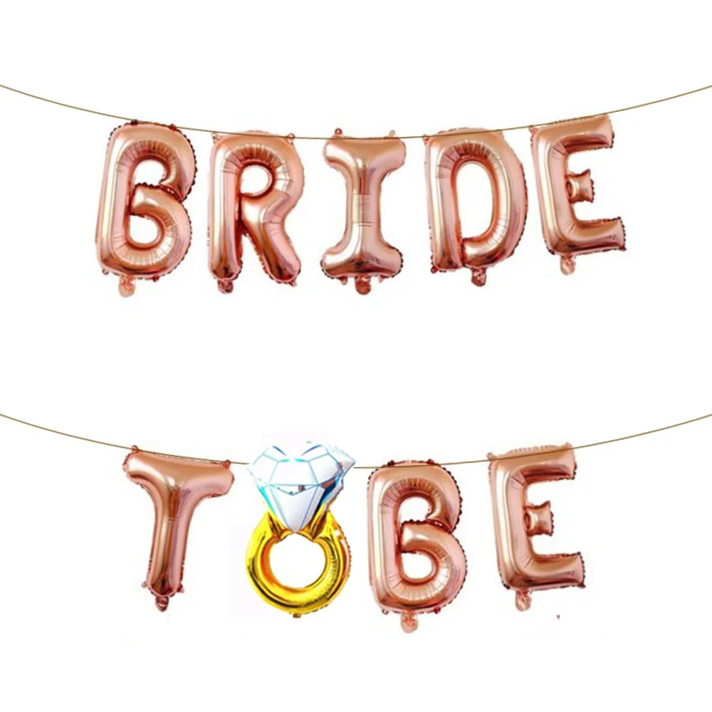 Лидер продаж, с надписью "Bride to Be" кольцо с бриллиантом набор воздушных шариков с свадьба брак Обручение праздничные украшения