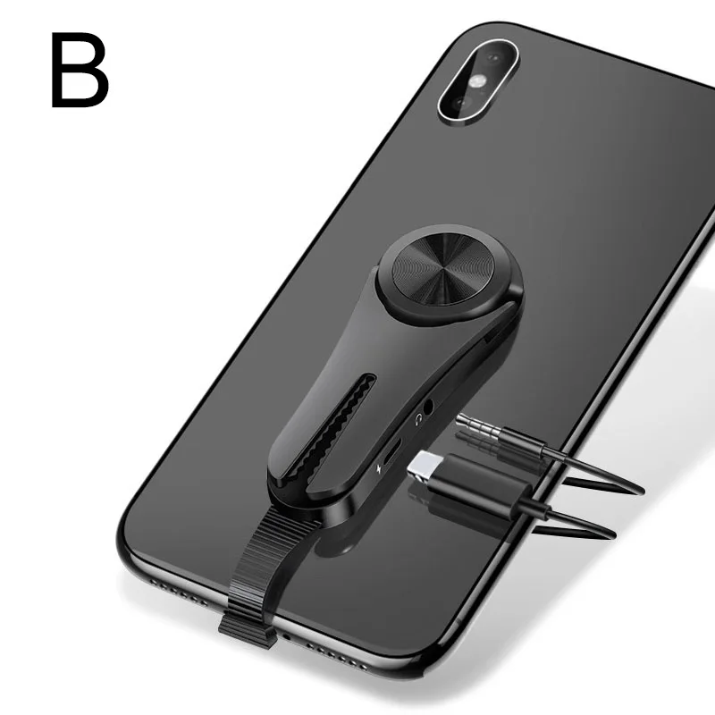5 in 1 Multifunction Phone Headphone Adapter Phone Stand Holder Car Air Vent Phone Bracket for Charging Voice control DU55