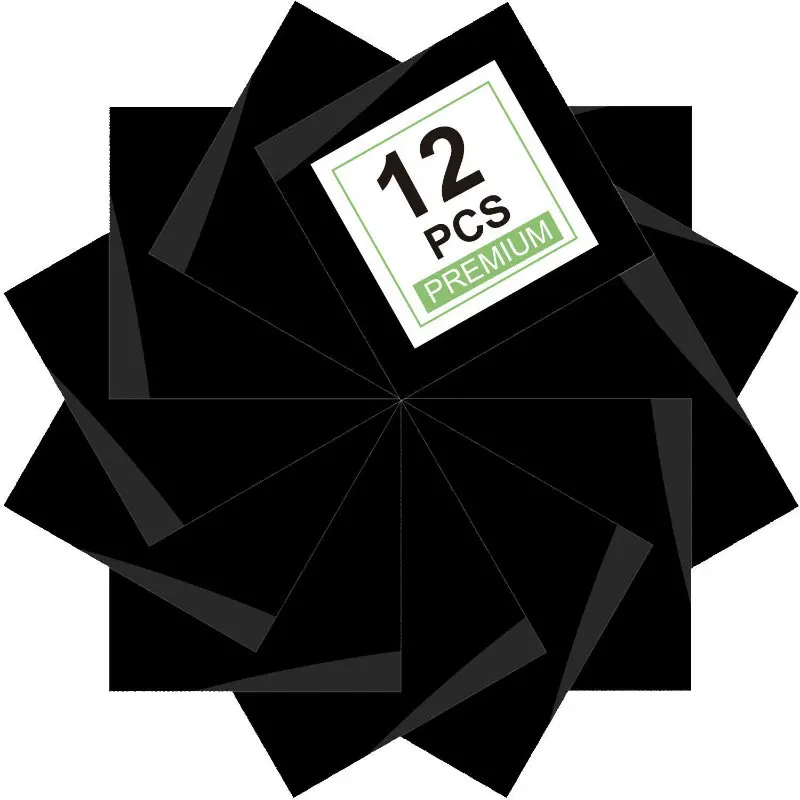 Теплопроводная виниловая HTV для футболок 12x12 дюймов 12 предварительно вырезанных листов(черный