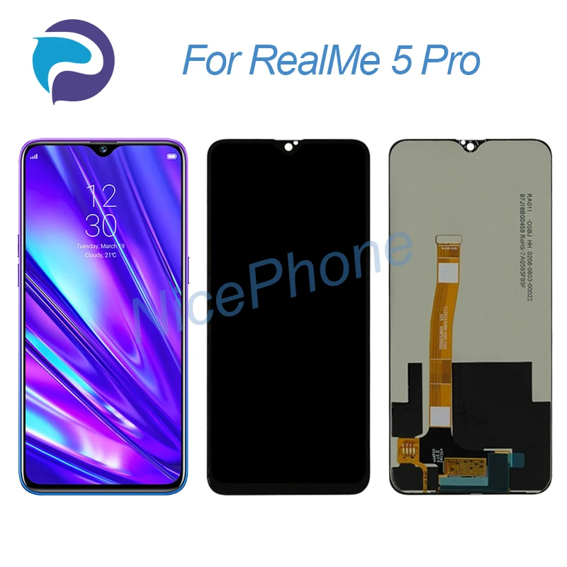 

For RealMe 5 Pro LCD Display Touch Screen Digitizer Assembly Replacement 6.3" RealMe 5 Pro Screen Display LCD