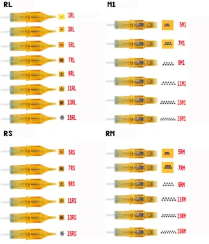 

10pcs Disposable Semi-Permanent Makeup Tattoo Cartridge 316 Steel Needle RL/RM/M1/RS Tattoo Gun Supplies 3RL/5RL/7RL/9RL/11RL