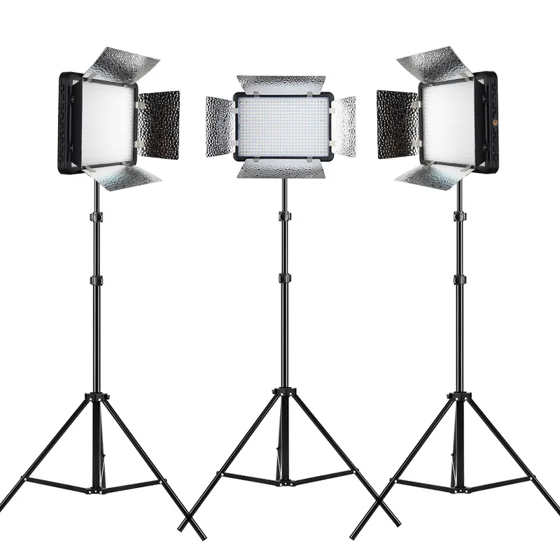 US $593.75 Godox 3x LED500C 33005600K BiColor 500 LED Panel Video Light Continuous Lighting Kit LED500W28m StandAdapter