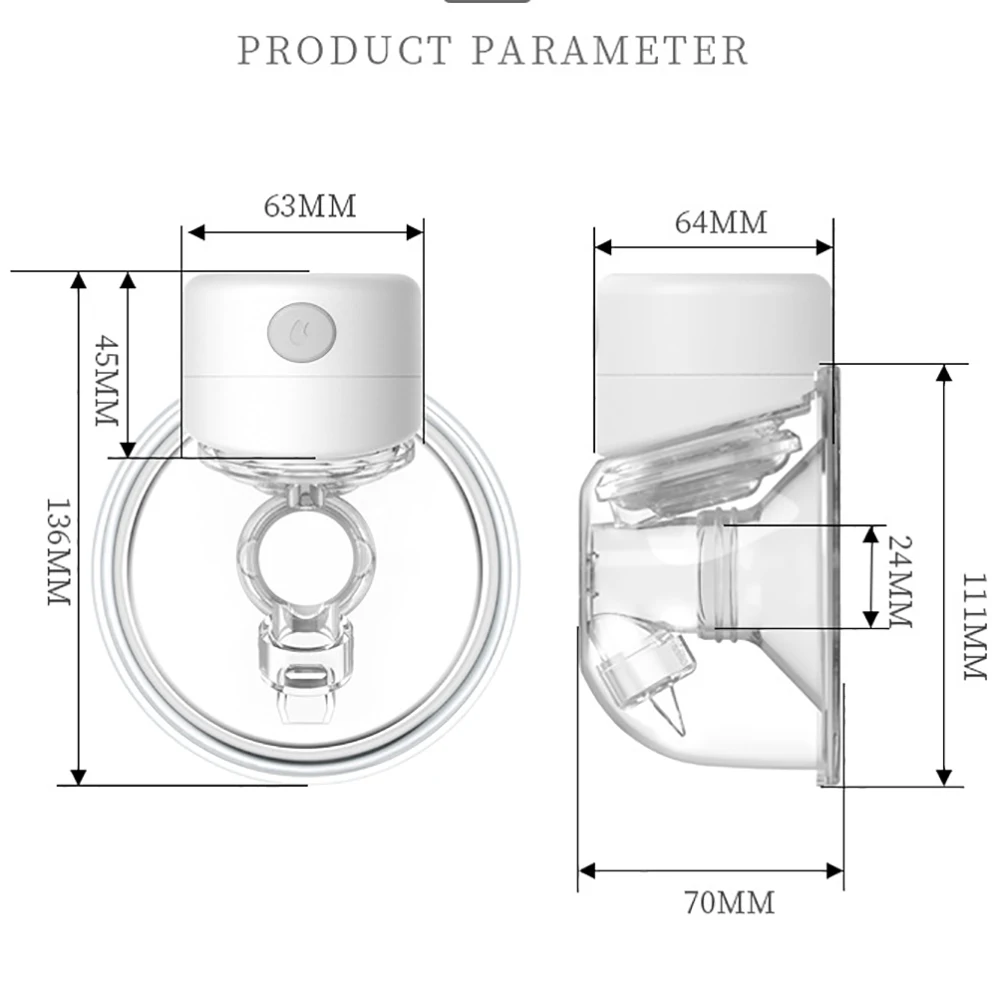 Novo portátil bomba de peito elétrica silencioso wearable automático leiteiro display led usb rechargable mão-livre portátil milker sem bpa