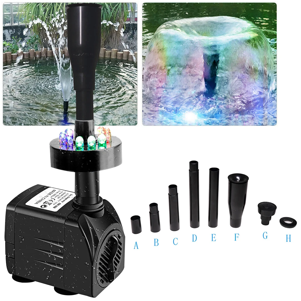 Other Home & Living Fountain Pump with LED Lights UltraQuiet 15 W