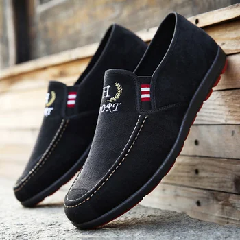 

Fashion Denim Men Canvas Shoes male Summer Mens sneakers Slip On Casual Breathable Shoes Loafers Chaussure Homme Black SIZE 44