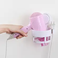 Настенный держатель на присоске для волос из АБС-пластика, настенный держатель для дома, отеля, ванной комнаты, органайзер для хранения, держатель для фен, 3 цвета