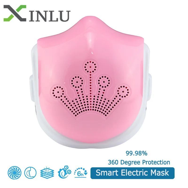 

Smart Electric Mask Anti Smog Dustproof Protective Masks Filter Pink Safety Work Mask for Outdoor Sport Running Face Dust Mask