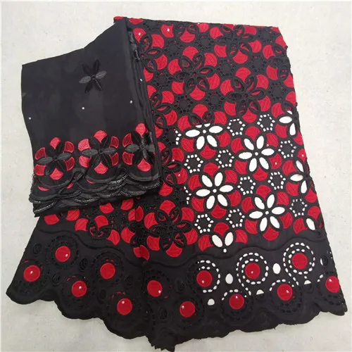 red black swiss voile lace in switzerland tissu dentelle white nigerian lace fabrics african dresses for women swiss lace fabric 7yard/lot - Цвет: red black