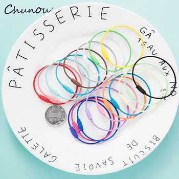 

20PCS/Lot Stainless Steel Wire Keychain Cable Rope Key Holder Keyring 20 Colors Key Chain Rings Women Men Jewelry Wholesale