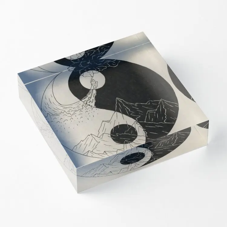 

Yin Yang Acrylic Block Print Stamping Funny Pad Transparent Clear Photos Fashionable Bedroom Cute Art Board Family Decoration