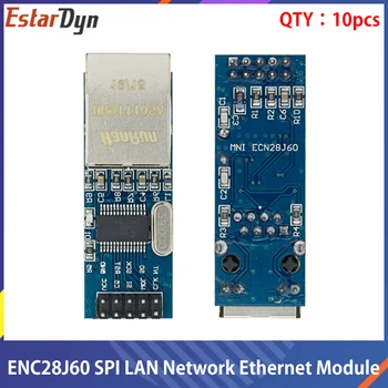 

10PCS Mini ENC28J60 LAN Ethernet Network Board Module 25MHZ Crystal AVR 51 LPC 3.3V