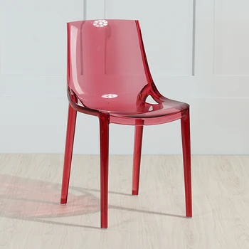 

Nordic Transparent Dining Chair Plastic Creative Acrylic Crystal Chair Fashion Outdoor Backrest Simple Restaurant Coffee Chair