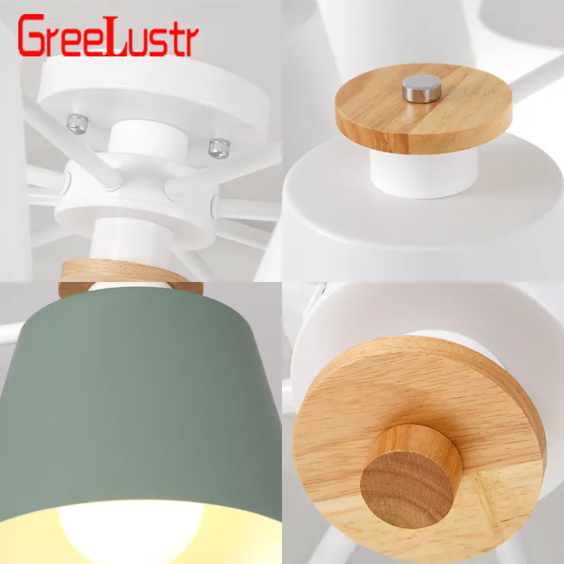 Chandelier Lighting For Living Room LED Lustre Wooden Hanging Light Ceiling Chandeliers Modern Kitchen Lights
