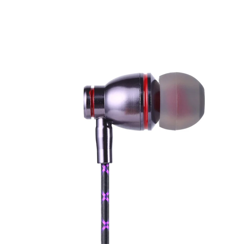 Фиолетовые наушники-вкладыши Hifi Bass стерео наушники гарнитура 3,5 мм с микрофоном наушники для iPhone, SamSung, huawei, Xiaomi и многих других