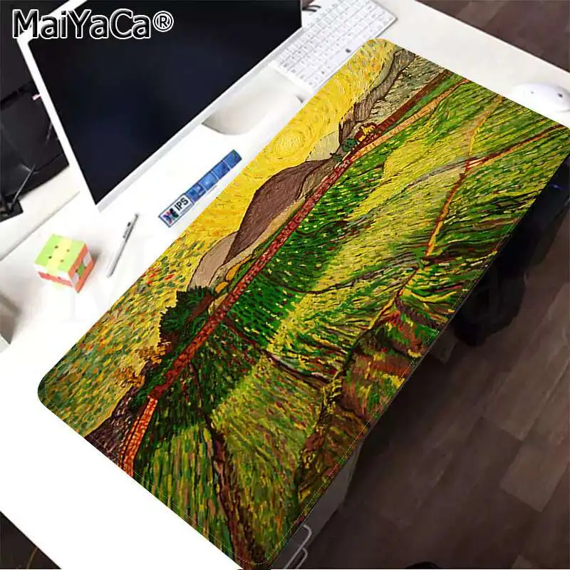 Lock Edge 30x80cm MaiYaCa нескользящий ПК Ван Гог резиновая мышь Прочный Коврик для мыши на стол большой коврик для мыши клавиатуры коврик - Цвет: Lock Edge 30x80cm