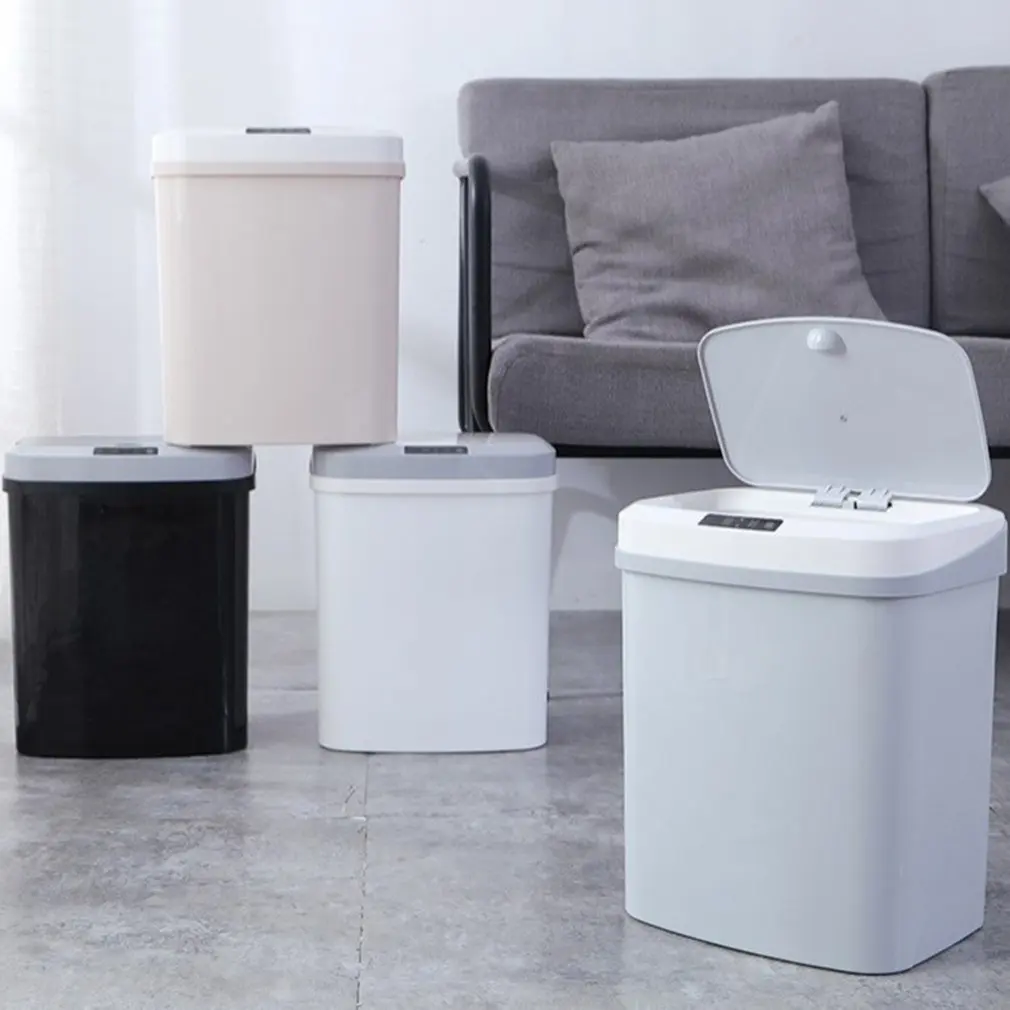 Automatic Trash Can Usb And Battery Operated Plastic Infrared Motion Touchless Smart Sensor Trash Can Odor Filter Deodorizer