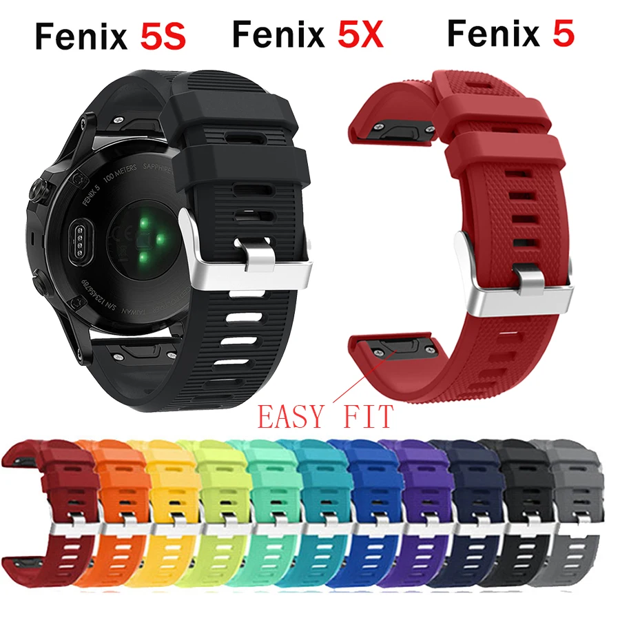 Легкий силиконовый ремешок для наручных часов Garmin Fenix 6X6 6S Pro 5X5 5S Plus 3 часы браслет
