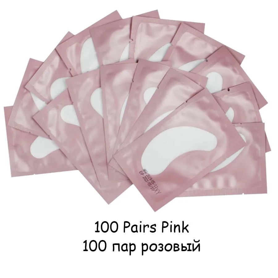20/50/100 пары носков розового Бумага патчи привитые глаз наклейки для ресниц кругов под глазами колодки глаз Бумага патчи советы Стикеры AILYRISS - Color: 100 pairs Pink