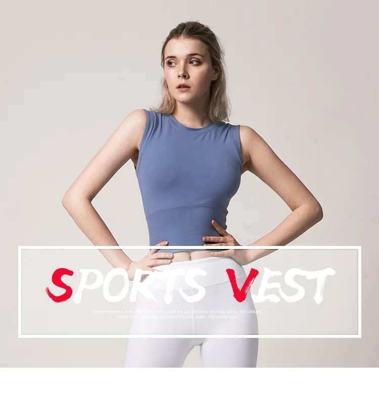 Облегающий женский спортивный жилет для йоги Женская одежда для бега быстросохнущая одежда для фитнеса с накладками на грудь короткий рукав лето