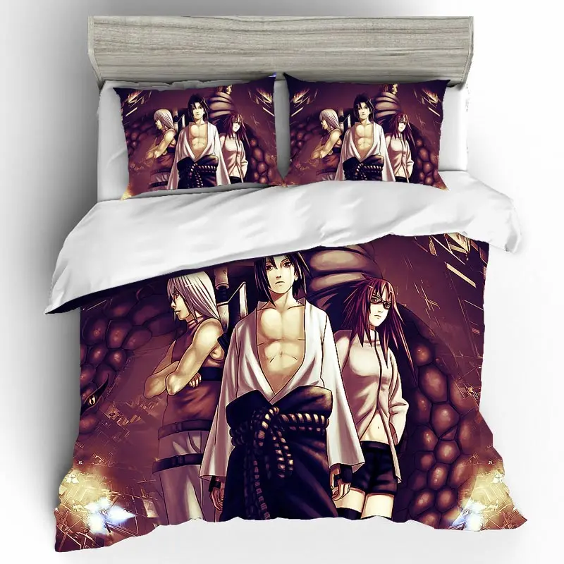 Наруто домашний текстиль постельное белье Ropa De Cama Sabanas подарок 3d комплект постельного белья королевского размера Комплект постельного белья s для девочек постельное белье поплин