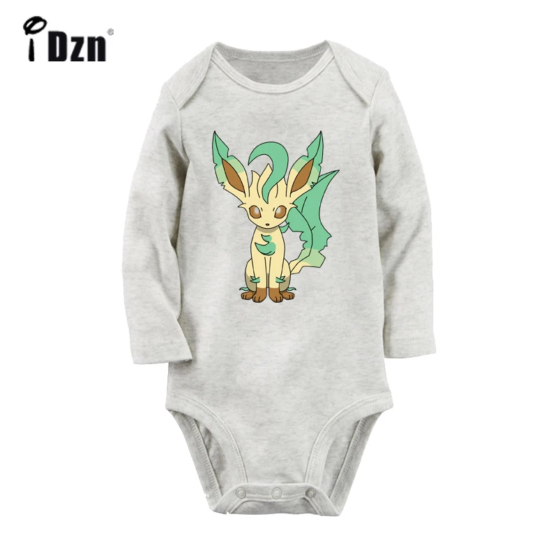 Костюм для новорожденных с рисунком из мультфильма «Pokemon Flareon Glaceon Jolteon», Leafeon Sylveon, боди с длинными рукавами для малышей, комбинезон, хлопковая одежда, подарок