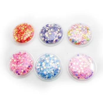 

12pcs/lot 3cm Transparent round shape with shiny star Flowing Patches Appliques for Children DIY Hair Clip Accessories