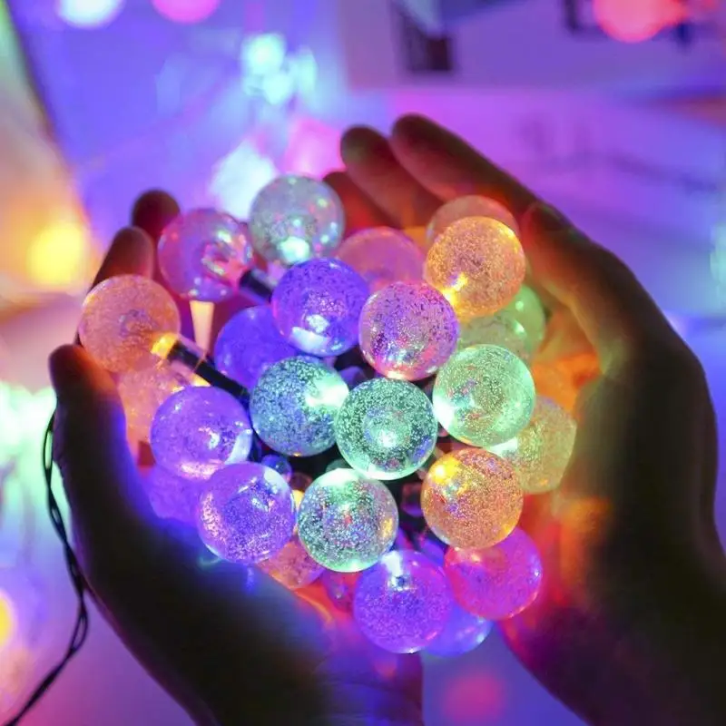 30/50LED Солнечный Мощность в виде шара пузыря Красочные Фея свет Свадебный декор