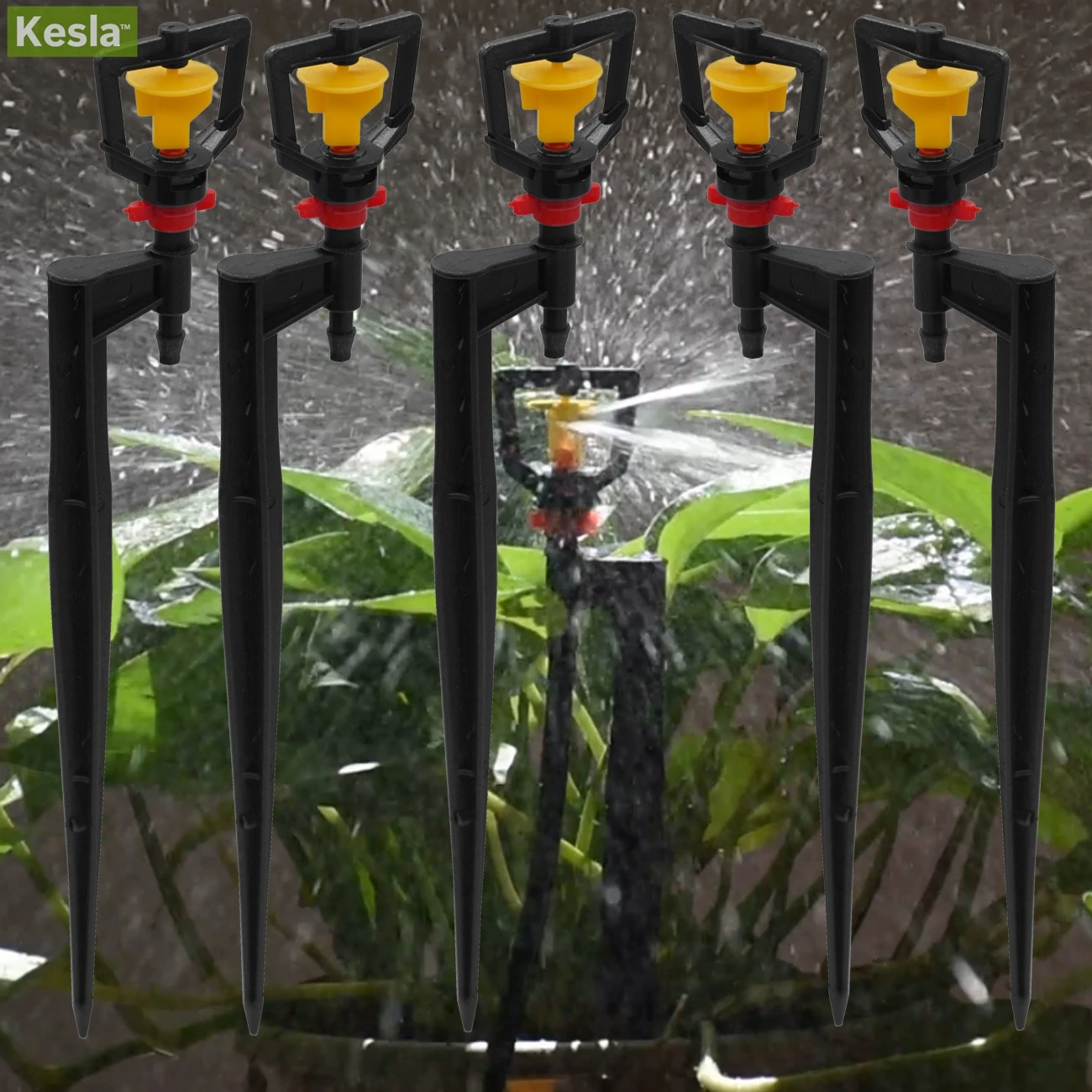 KESLA 10 шт. мини вращающееся оросительное устройство 360 градусов микро спиннинг Spayers головка с кол сад Dirp орошения насадки для полива