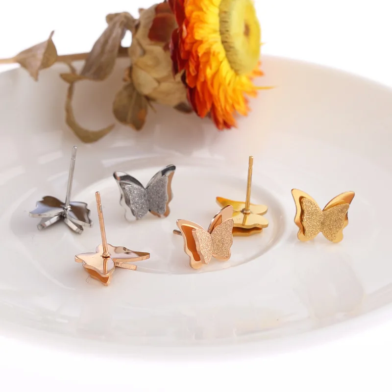 Женские серьги гвоздики из титановой нержавеющей стали joyeria acero inoxidible mujer bisuteria с