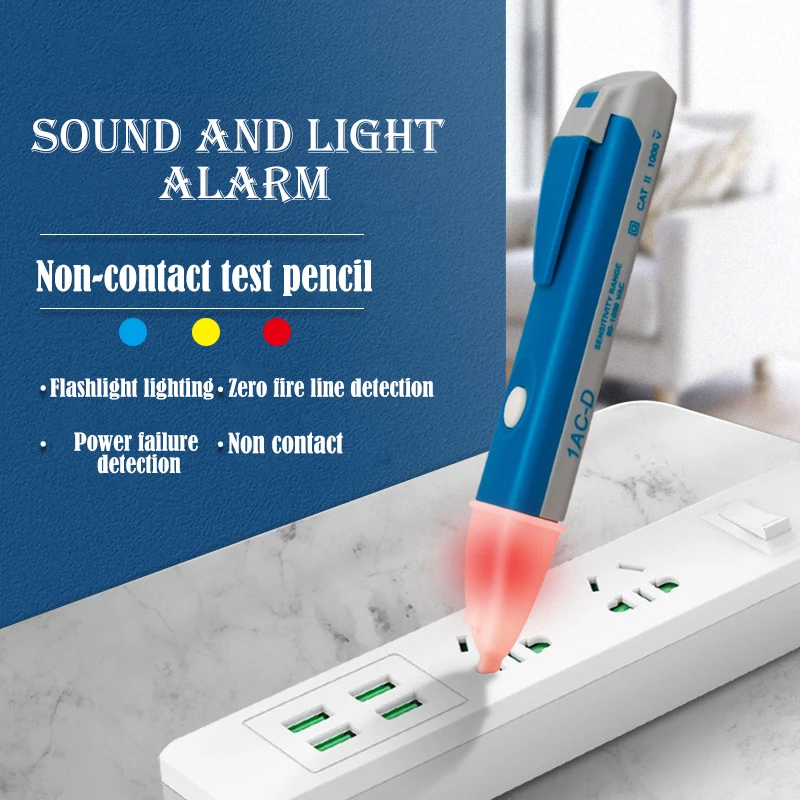 

DIDIHOU Non-contact Voltage Tester Voltage Detector Pen with LED Buzzer Alarm 90-1000V Testing Rang