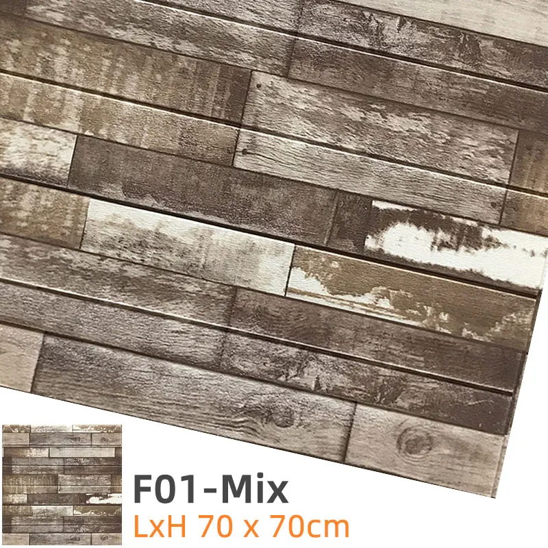 F01-Mix Kaguyahime 3D наклейки в виде кирпичной стены DIY Декор самоклеющиеся водоотталкивающие обои для детской комнаты спальни 3D стикер на стену кирпич - Цвет: F01-Mix