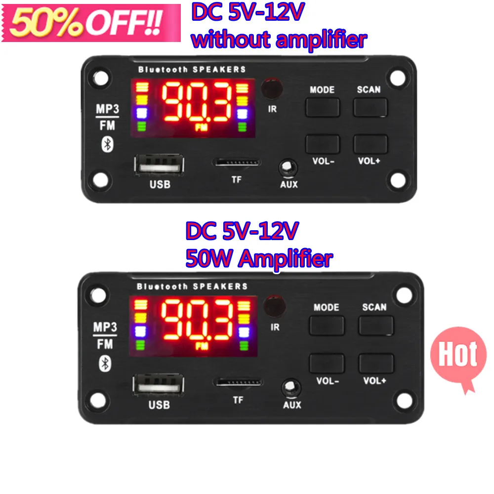 DC 12V Wireless Bluetooth MP3 WMA Decoder Board Audio Module Support USB TF AUX FM Radio Car Speaker | Электроника