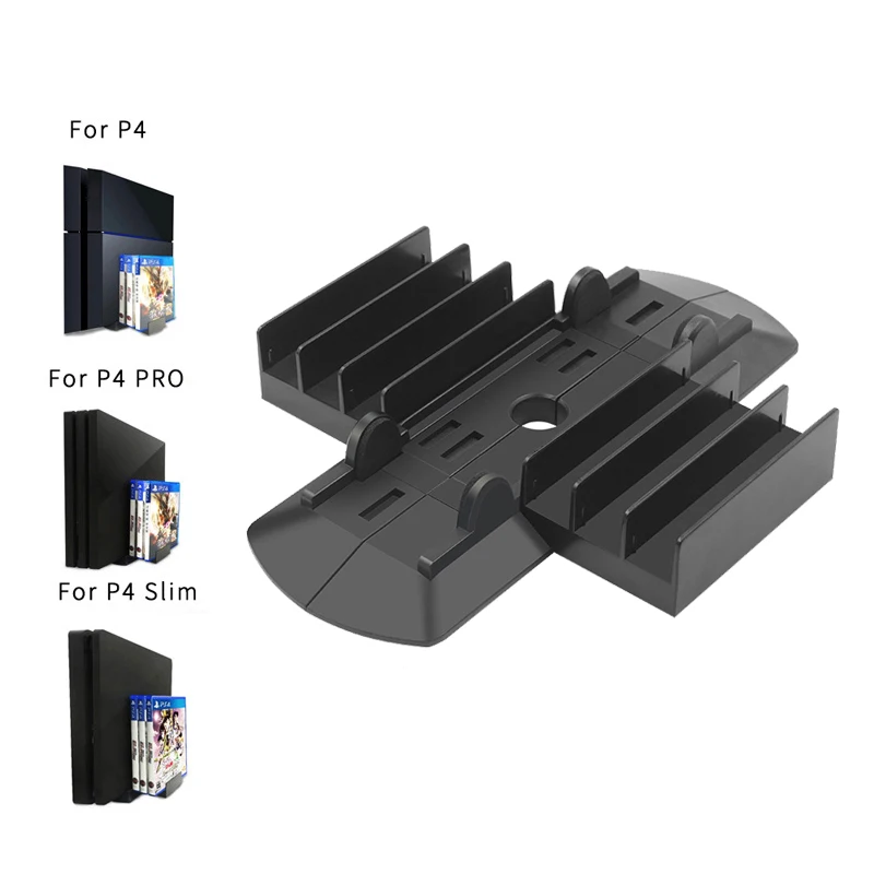 

For PS4 Pro/PS4 Slim Multi-function Vertical Stand Holder Bracket Game Disks Card Box Storage Holder For Sony PS4 PlayStation 4