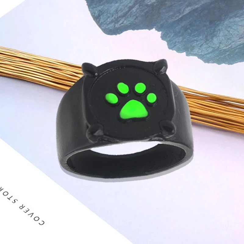 Кольцо для ног с эмалью мультяшная зеленая лапа кошки божья коровка мальчик