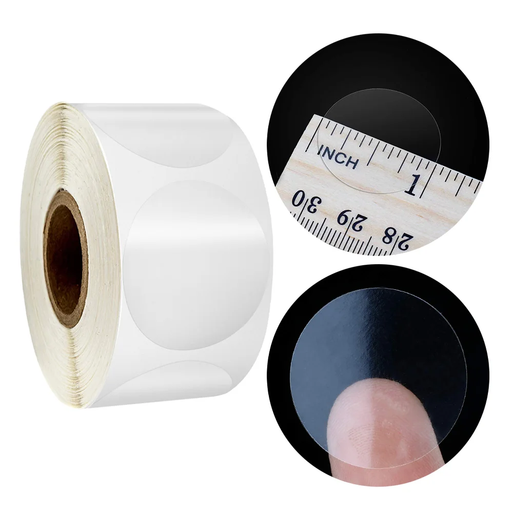 1 Roll of 500Pcs Sealing Stickers Round Self-Adhesive Sealing Transparent Label