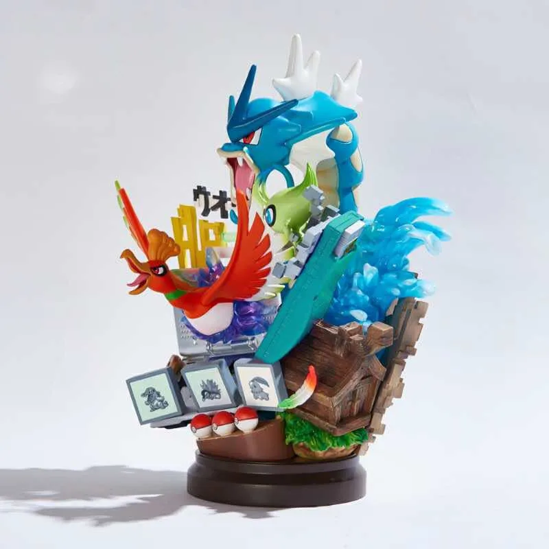 20 см аниме смолы статуя Gameboy синий Gyarados Lugia фигурка игрушки Покемоны фигурка игрушки коллекция подарки