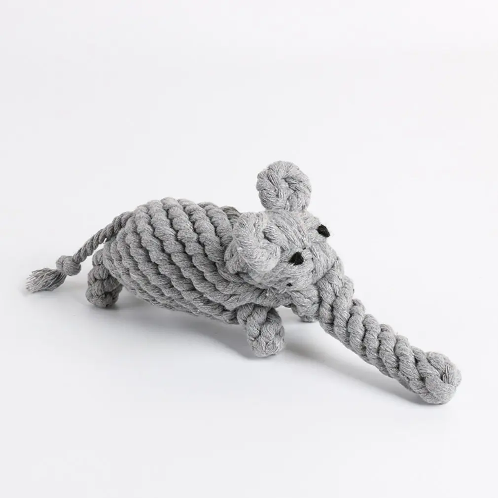 elephant Жевательная игрушка для собак в форме животного, хлопковая веревка, плетеная игрушка, устойчивая к укусам, зубы, чистая игрушка для средних и больших размеров - Цвет: elephant