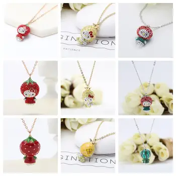 

Original Cute Fashion KITTY Cat Strawberry Watermelon Pineapple Shaped Woman Necklace Pendant DIY Necklace Jewelry 5373134