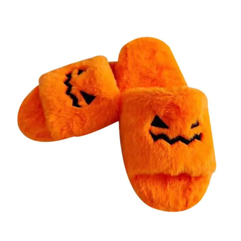 Zapatillas de calabaza para disfraz de Halloween, zapatos antideslizantes de espuma viscoelástica con cara divertida de animados para interiores y exteriores, regalos para el - AliExpress