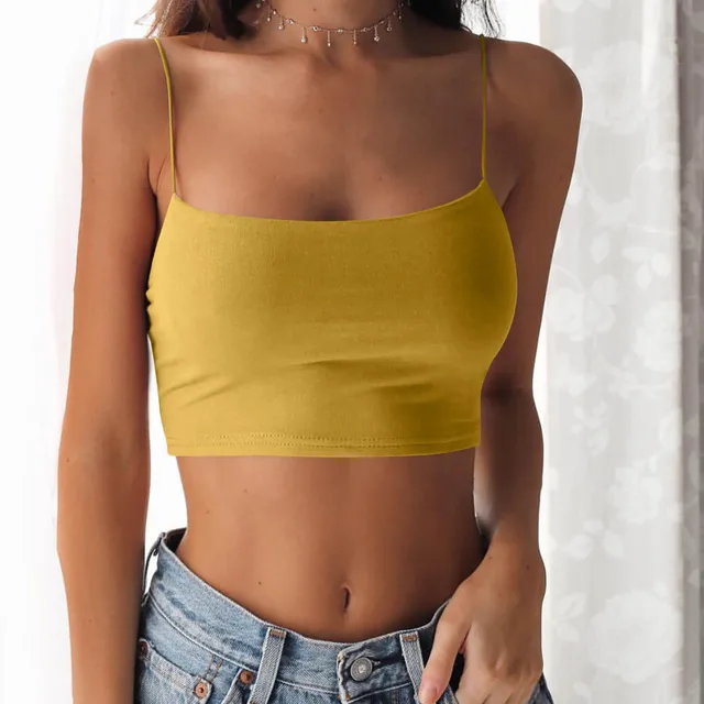 Oversized Xs-5xl Sexy Spaghetti Strap Tops Camis Women Summer Solid Cropped Tank  Tops Cool Girls Streetwear Elastic Crop Top - Tanks u0026 Camis - AliExpress