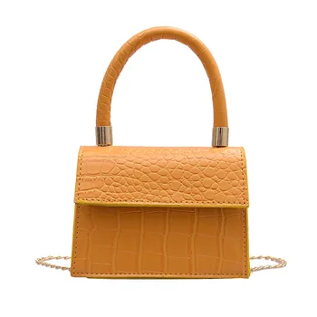 

Popular Super Fire Summer Korean Version Mini Pouch Solid Color Crocodile Pattern Shoulder Bag purses and handbags