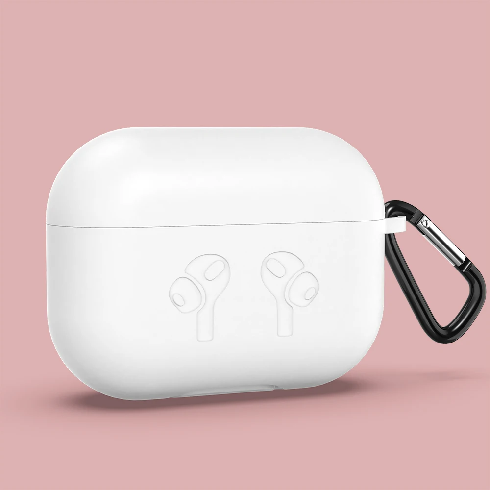Белый KEYSION Матовый Мягкий силиконовый чехол для AirPods Pro с брелком для ключей, яркий противоударный чехол для AirPods 3 AirPods Pro - Цвет: Белый