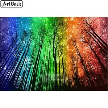 

5d diy diamond painting tree landscape color full square rhinestone 3d diamond mosaic handmade embroidery home decoration sticke