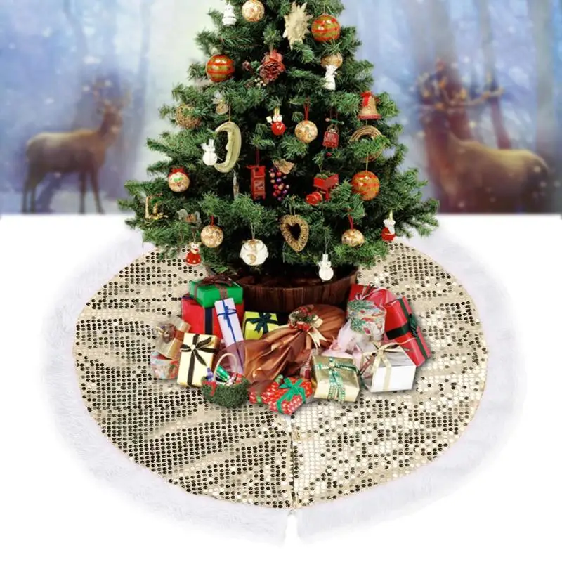1 шт., белая плюшевая юбка для рождественской елки, меховой ковер, фартуки для рождественской елки, рождественские украшения для дома, вечерние, новогодние, рождественские украшения