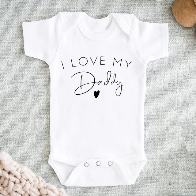 I Love My Daddy/auntie/mommy/uncle Boys Girls Newborn Baby Bodysuit Newborn Casual Round Neck Jumpsuit Funny Print Clothes 5