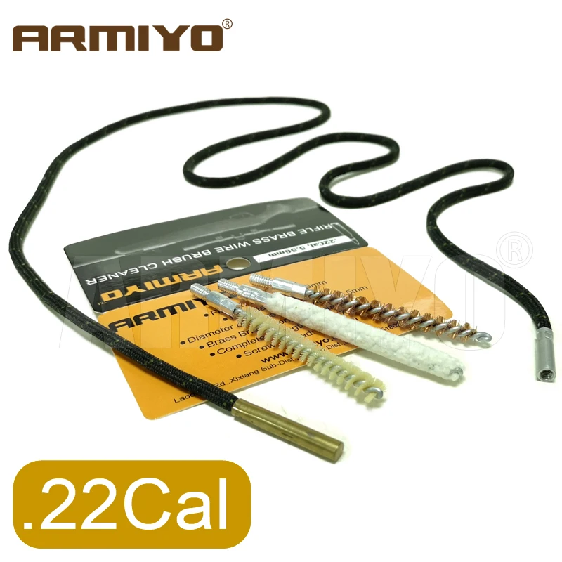 Armiyo 3 шт./компл.. 22Cal 5 56 мм Чистка ствола винтовки пистолет Щетка бронза нейлон