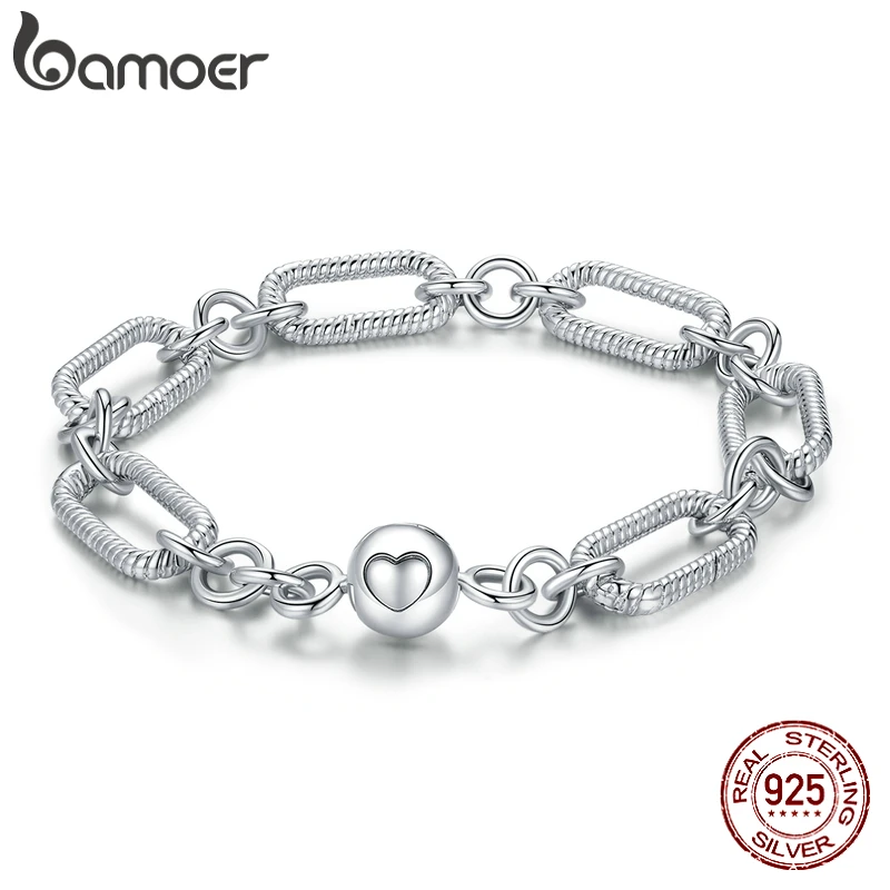 bamoer Silver Paper Clip Bracelet 100 