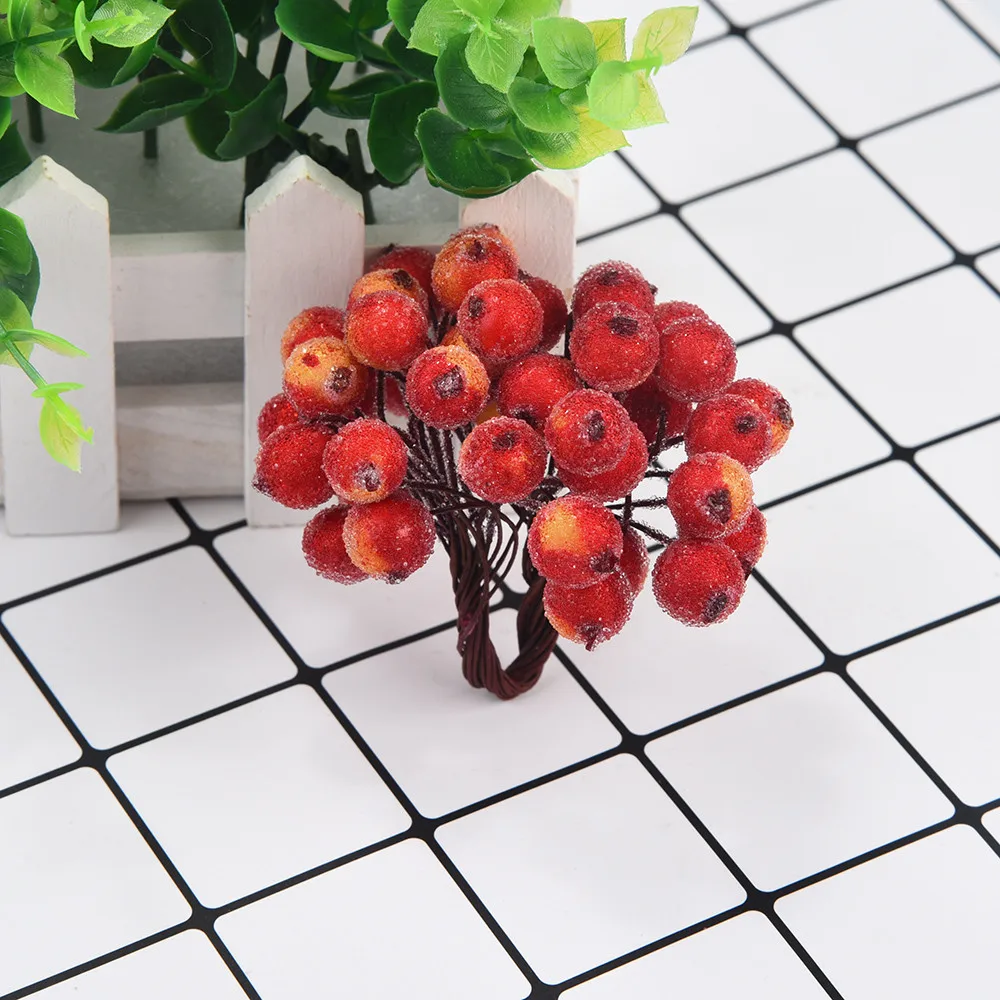 Новогоднее украшение домашний декор искусственная пена фрукты DIY рождественские искусственные ягоды маленькие частицы искусственная пена крем ягода#37