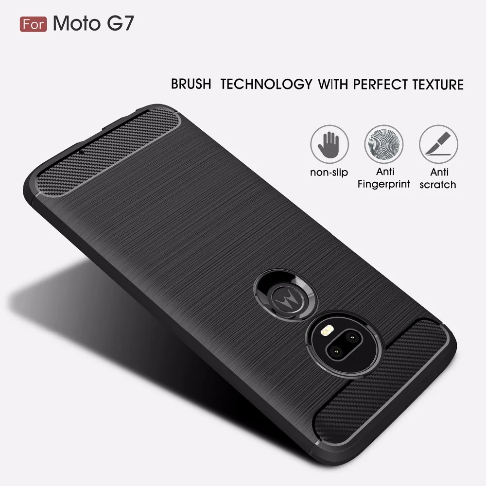 Чехол для Motorola Moto G7 Plus Play Power противоударный чехол из углеродного волокна